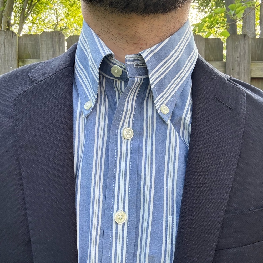Brooks Brothers Classic Blue Striped Men's Shirt